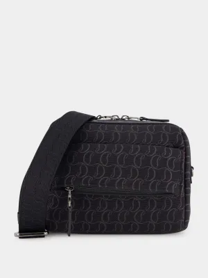 Zip N Flap Logo Jacquard Messenger Bag