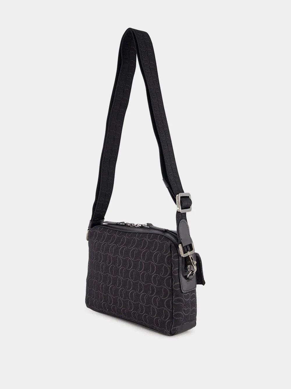 Zip N Flap Logo Jacquard Messenger Bag