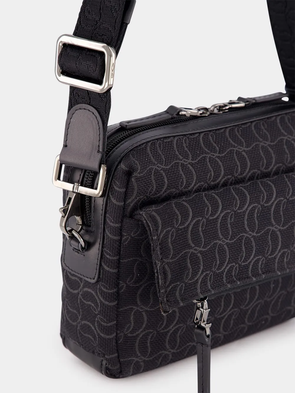 Zip N Flap Logo Jacquard Messenger Bag