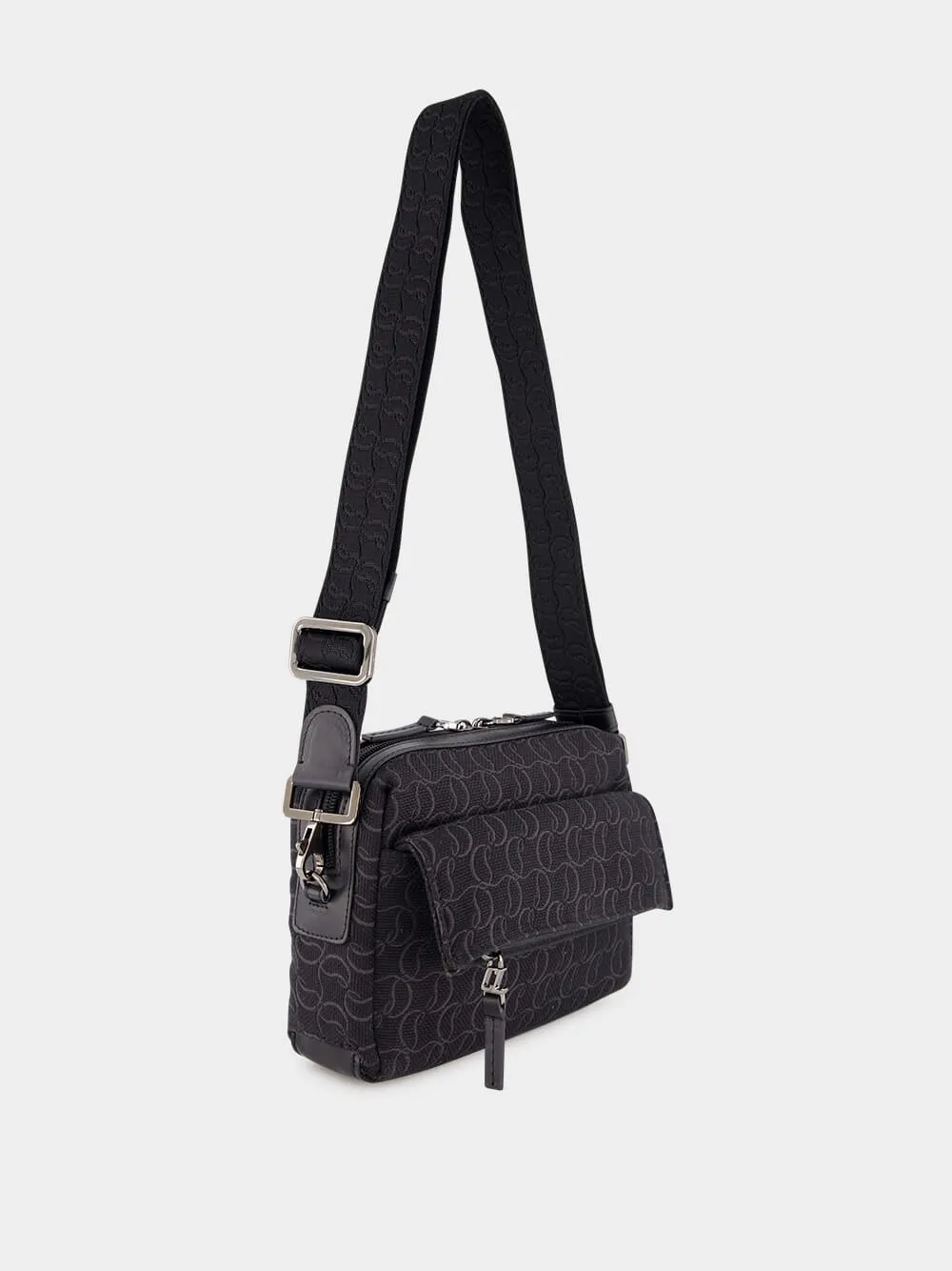 Zip N Flap Logo Jacquard Messenger Bag