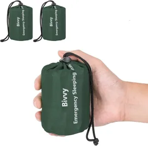 Zmoon Emergency Sleeping Bag 2 Pack Lightweight Survival Sleeping Bags Thermal Bivy Sack Portable Emergency Blanket for Camping, Hiking, Outdoor, Activities